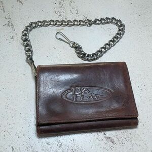 Vintage No Fear Leather Chain Wallet